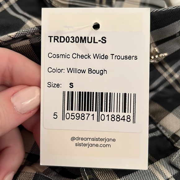 DREAM Cosmic Check Wide Leg Trousers- Willow Bough - Picture 7 of 7